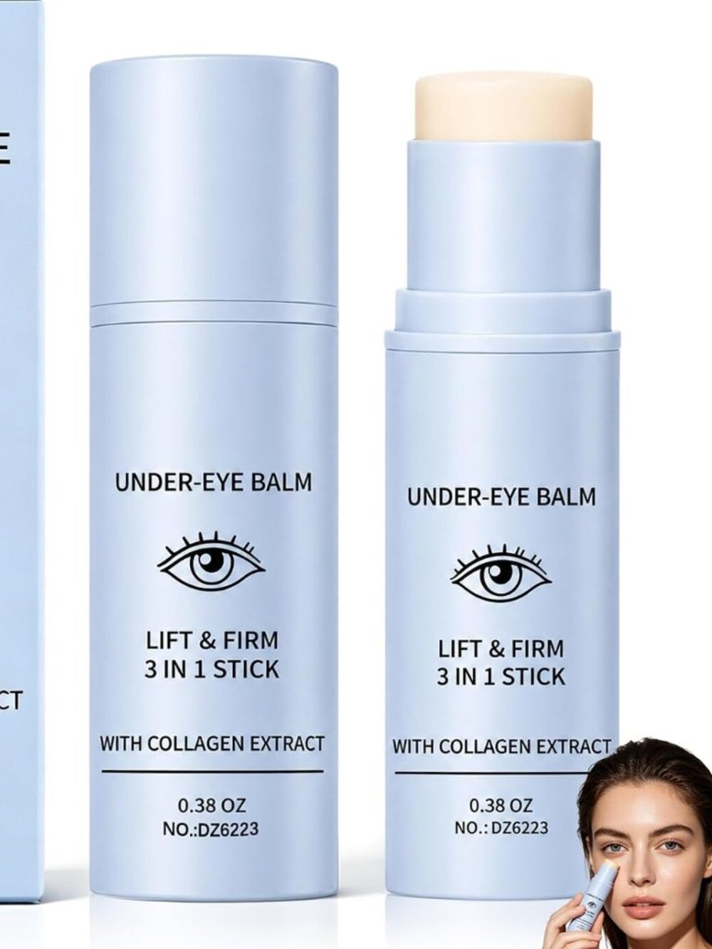 2PCS Under Eye Balm, Lift and Firm 3-in-1 Multi Balm Stick, Hydrating, Smoothing